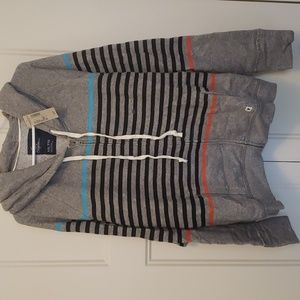 NWT AE Striped Boyfriend Fleece Hoodie XXL grey